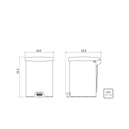 Lixeira com Pedal New em Aço Inox com Acabamento Polido 12 L - Tramontina 